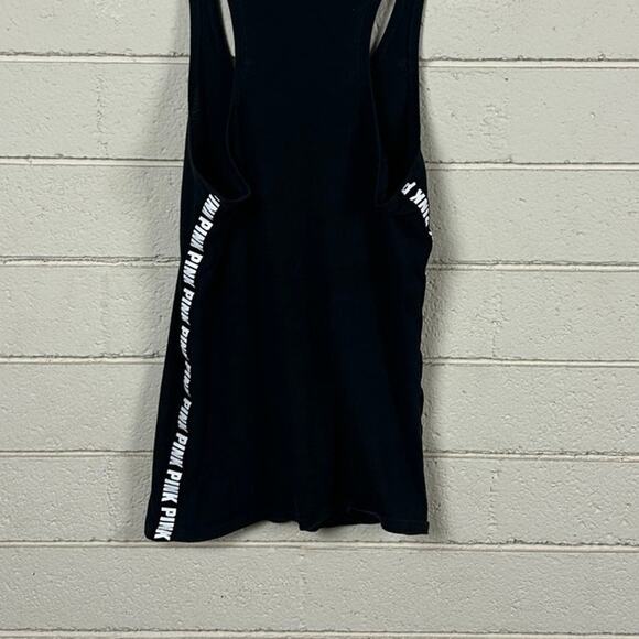 PINK Victoria's Secret Bling Ombre Rainbow Logo Racerback Tank Top size S - Picture 7 of 8